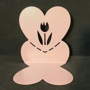 Book end tulip metal pink
